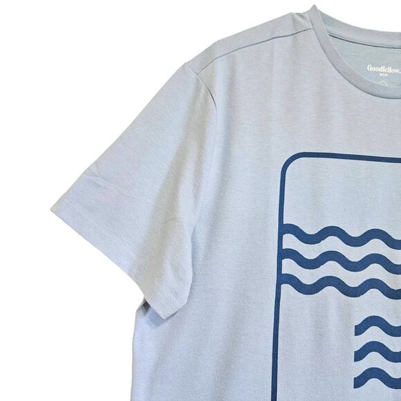 Goodfellow & Co Mens Short Sleeve Graphic T-Shirt Size L Light Blue New - Picture 3 of 7